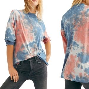 Free people tie dye oversized crewneck tee